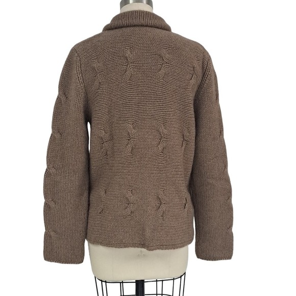 Paolo Tonali 100% Cashmere Caramel Cardigan sweater M - Picture 2 of 5